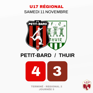 U17 RÉGIONAL - JOURNÉE 5
